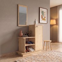 Έπιπλο εισόδου Cute Megapap χρώμα φυσικό οξιάς 90x35x95εκ.