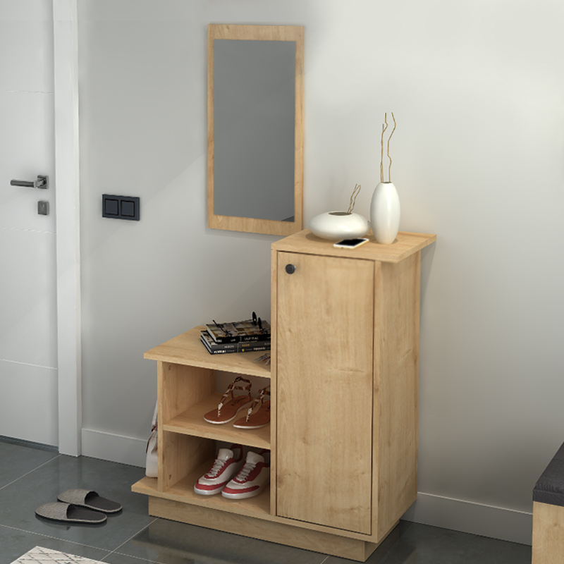 Έπιπλο εισόδου Cute Megapap χρώμα φυσικό οξιάς 90x35x95εκ.