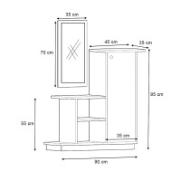 Έπιπλο εισόδου Cute Megapap χρώμα φυσικό οξιάς 90x35x95εκ.