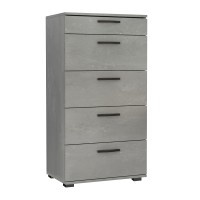 Συρταριέρα Helia Megapap χρώμα γκρι σκυροδέματος 60x44x108εκ.