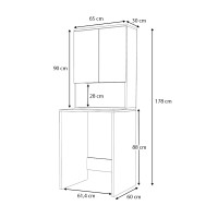 Έπιπλο πλυντηρίου Cozen Megapap χρώμα φυσικό οξιάς 65x60x178εκ.