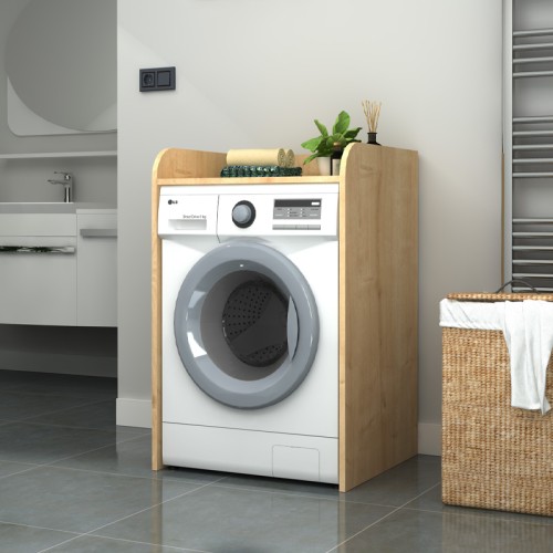 Έπιπλο πλυντηρίου Toren Megapap χρώμα φυσικό οξιάς 65x60x100εκ.