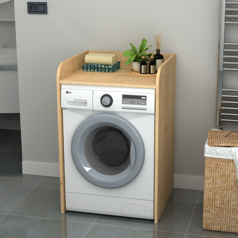 Έπιπλο πλυντηρίου Toren Megapap χρώμα φυσικό οξιάς 65x60x100εκ.