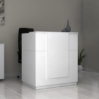 Γραφείο υποδοχής - reception Gemini Megapap χρώμα λευκό 100x70x110εκ.