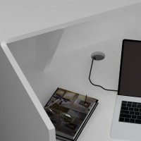 Γραφείο υποδοχής - reception Gemini Megapap χρώμα λευκό 100x70x110εκ.