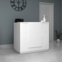 Γραφείο υποδοχής - reception Gemini Megapap χρώμα λευκό 120x70x110εκ.