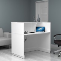 Γραφείο υποδοχής - reception Gemini Megapap χρώμα λευκό 120x70x110εκ.