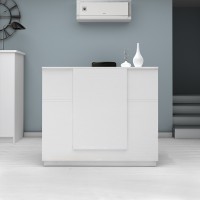 Γραφείο υποδοχής - reception Gemini Megapap χρώμα λευκό 150x70x110εκ.