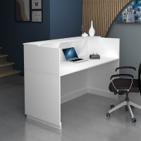Γραφείο υποδοχής - reception Gemini Megapap χρώμα λευκό 180x70x110εκ.