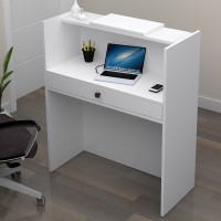 Γραφείο υποδοχής - reception Mezzo Megapap χρώμα λευκό 90x40x110εκ.