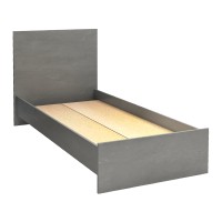 Κρεβάτι Troy Megapap χρώμα γκρι σκυροδέματος 100x200εκ.