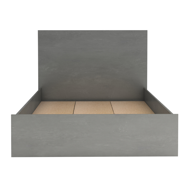 Κρεβάτι Troy Megapap χρώμα γκρι σκυροδέματος 120x200εκ.