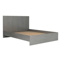Κρεβάτι Troy Megapap χρώμα γκρι σκυροδέματος 140x190εκ.