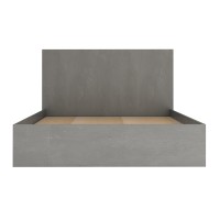 Κρεβάτι Troy Megapap χρώμα γκρι σκυροδέματος 140x190εκ.