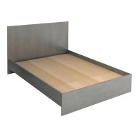Κρεβάτι Troy Megapap χρώμα γκρι σκυροδέματος 140x190εκ.
