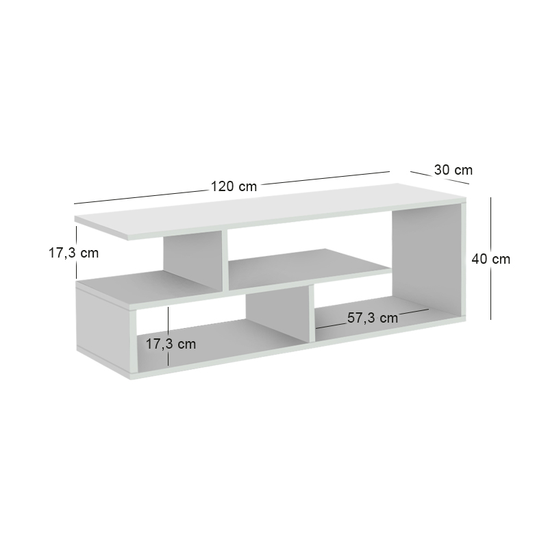 Έπιπλο τηλεόρασης Forever Megapap χρώμα λευκό 120x30x40cm.