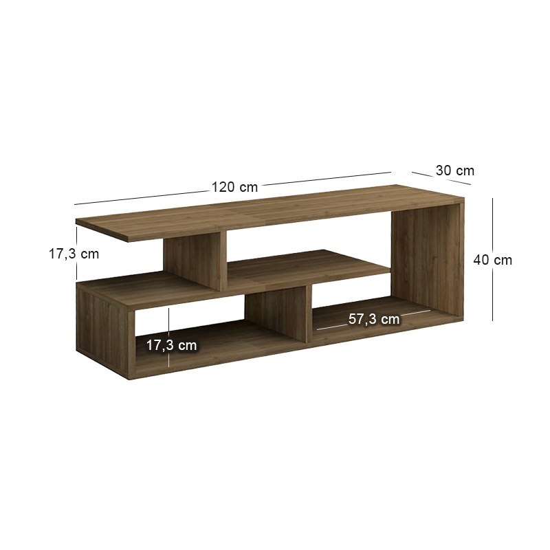 Έπιπλο τηλεόρασης Forever Megapap χρώμα καρυδί 120x30x40cm.