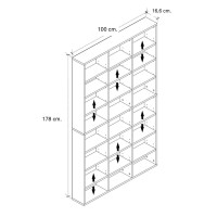 Βιβλιοθήκη Diamond Megapap χρώμα λευκό 100x16,6x178εκ.