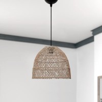 Φωτιστικό οροφής Miota Megapap E27 από μπαμπού μονόφωτο χρώμα φυσικό Ø30x70εκ.