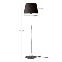 Φωτιστικό δαπέδου Vilo Megapap E27 μεταλλικό - ύφασμα Pvc χρώμα μαύρο Ø35x152εκ.