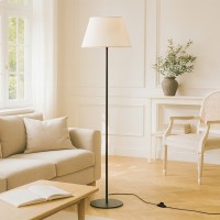 Φωτιστικό δαπέδου Vilo Megapap E27 μεταλλικό - ύφασμα Pvc χρώμα μαύρο - λευκό Ø35x152εκ.