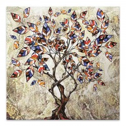 Πίνακας σε καμβά "Tree And Leaves" Megapap ψηφιακής εκτύπωσης 100x100x3εκ.