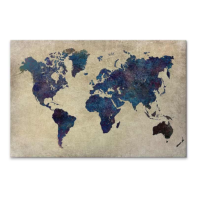 Πίνακας σε καμβά World Map Megapap ψηφιακής εκτύπωσης 75x50x3εκ.