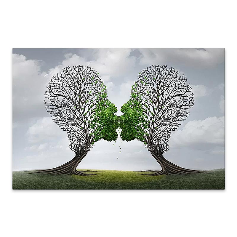 Πίνακας σε καμβά Trees Growing With Love Megapap ψηφιακής εκτύπωσης 75x50x3εκ.