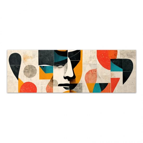 Πίνακας σε καμβά "Abstract Faces" Megapap ψηφιακής εκτύπωσης 150x50x3εκ.