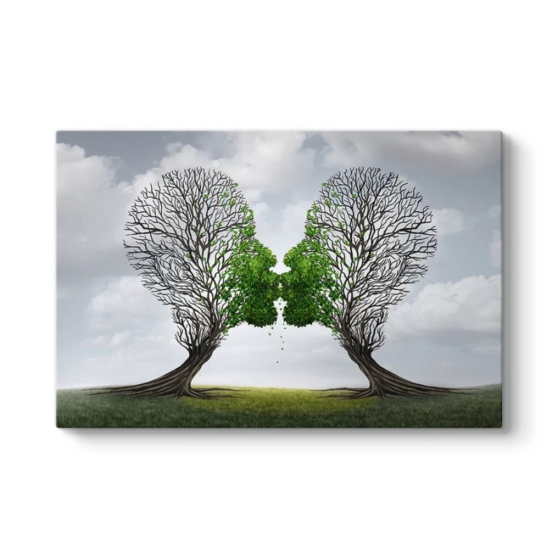 Πίνακας σε καμβά Trees Growing With Love Megapap ψηφιακής εκτύπωσης 100x70x3εκ.