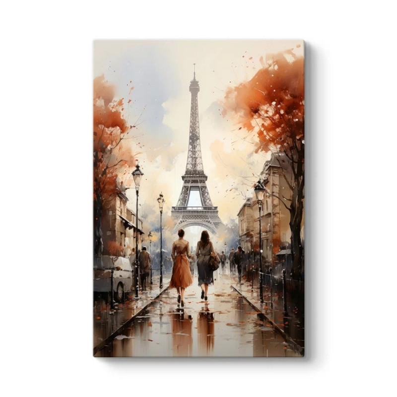 Πίνακας σε καμβά Autumn in Paris Megapap ψηφιακής εκτύπωσης 70x100x3εκ.