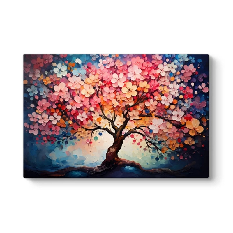Πίνακας σε καμβά Pink Tree Megapap ψηφιακής εκτύπωσης 100x70x3εκ.