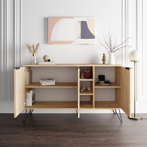 Μπουφές Clara Megapap χρώμα sapphire oak 142x35,6x83εκ.