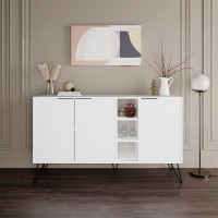 Μπουφές Clara Megapap χρώμα λευκό 142x35,6x83εκ.