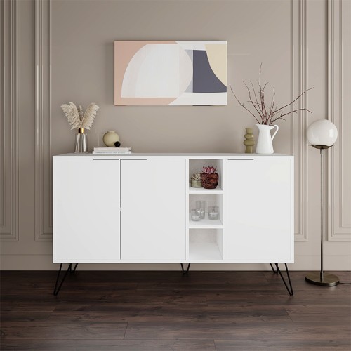 Μπουφές Clara Megapap χρώμα λευκό 142x35,6x83εκ.