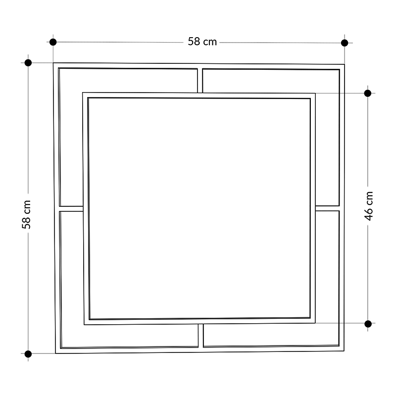 Καθρέπτης τοίχου Corner Megapap αλουμινίου χρώμα χρυσό 58,6x2x58,6εκ.