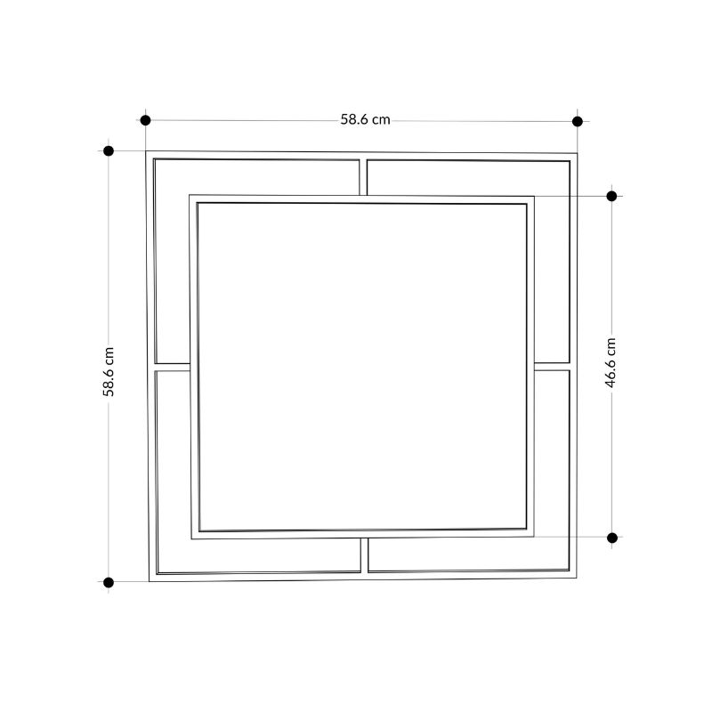 Καθρέπτης τοίχου Corner Megapap αλουμινίου χρώμα χρυσό 58,6x2x58,6εκ.