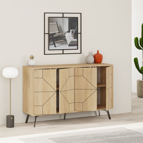 Μπουφές Dune Megapap χρώμα sapphire oak 123x35x77,4εκ.