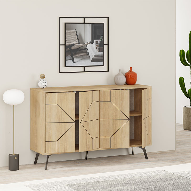 Μπουφές Dune Megapap χρώμα sapphire oak 123x35x77,4εκ.