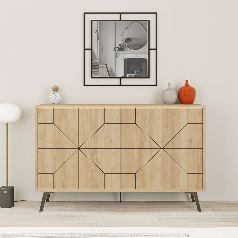 Μπουφές Dune Megapap χρώμα sapphire oak 123x35x77,4εκ.