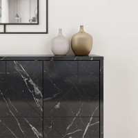 Μπουφές Dune Megapap χρώμα μαύρο εφέ μαρμάρου 123x35x77,4εκ.