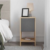 Κομοδίνο Ema Megapap χρώμα sapphire oak - ανθρακί 30x30x55εκ.