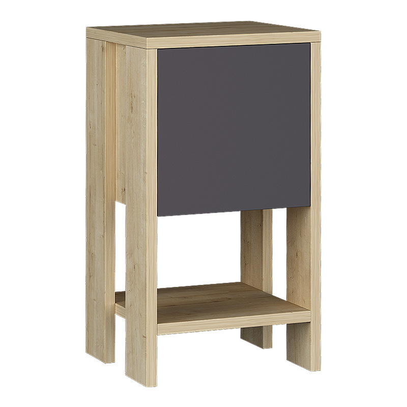 Κομοδίνο Ema Megapap χρώμα sapphire oak - ανθρακί 30x30x55εκ.