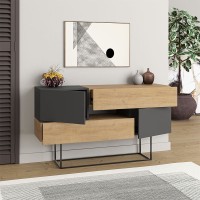 Μπουφές Eros Megapap sapphire oak - ανθρακί 145x40x82εκ.