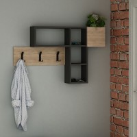 Κρεμάστρα τοίχου Game Megapap χρώμα sapphire oak - ανθρακί 99,5x15x61εκ.