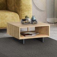 Τραπεζάκι σαλονιού Hola Megapap χρώμα sapphire oak - ανθρακί 60x60x32εκ.