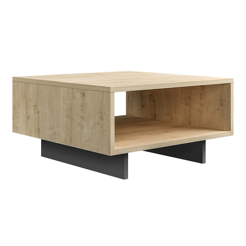 Τραπεζάκι σαλονιού Hola Megapap χρώμα sapphire oak - ανθρακί 60x60x32εκ.