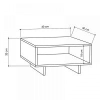 Τραπεζάκι σαλονιού Hola Megapap χρώμα λευκό 60x60x32εκ.