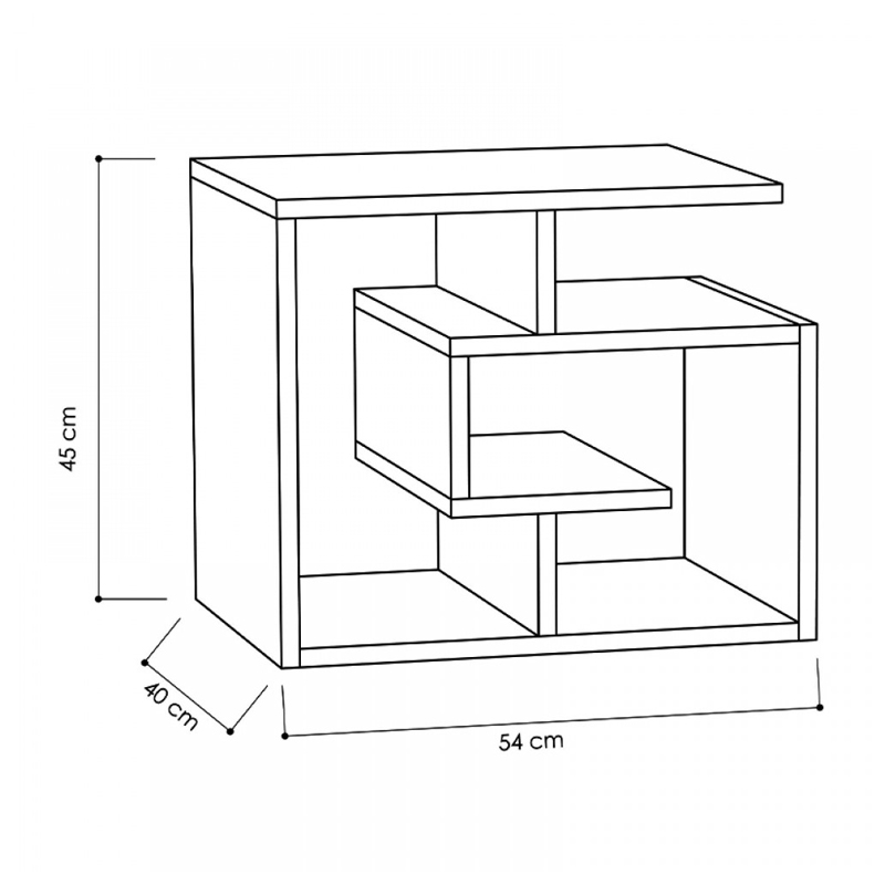Τραπεζάκι βοηθητικό Labirent Megapap χρώμα sapphire oak 54x40x45εκ.