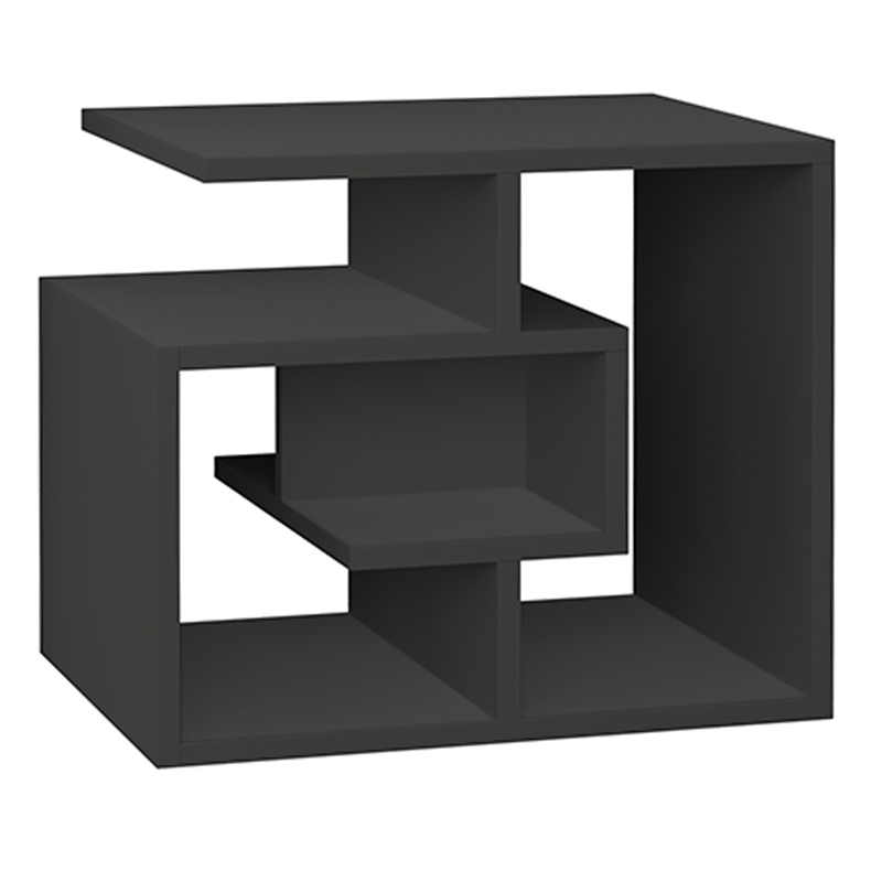 Τραπεζάκι βοηθητικό Labirent Megapap χρώμα ανθρακί 54x40x45εκ.